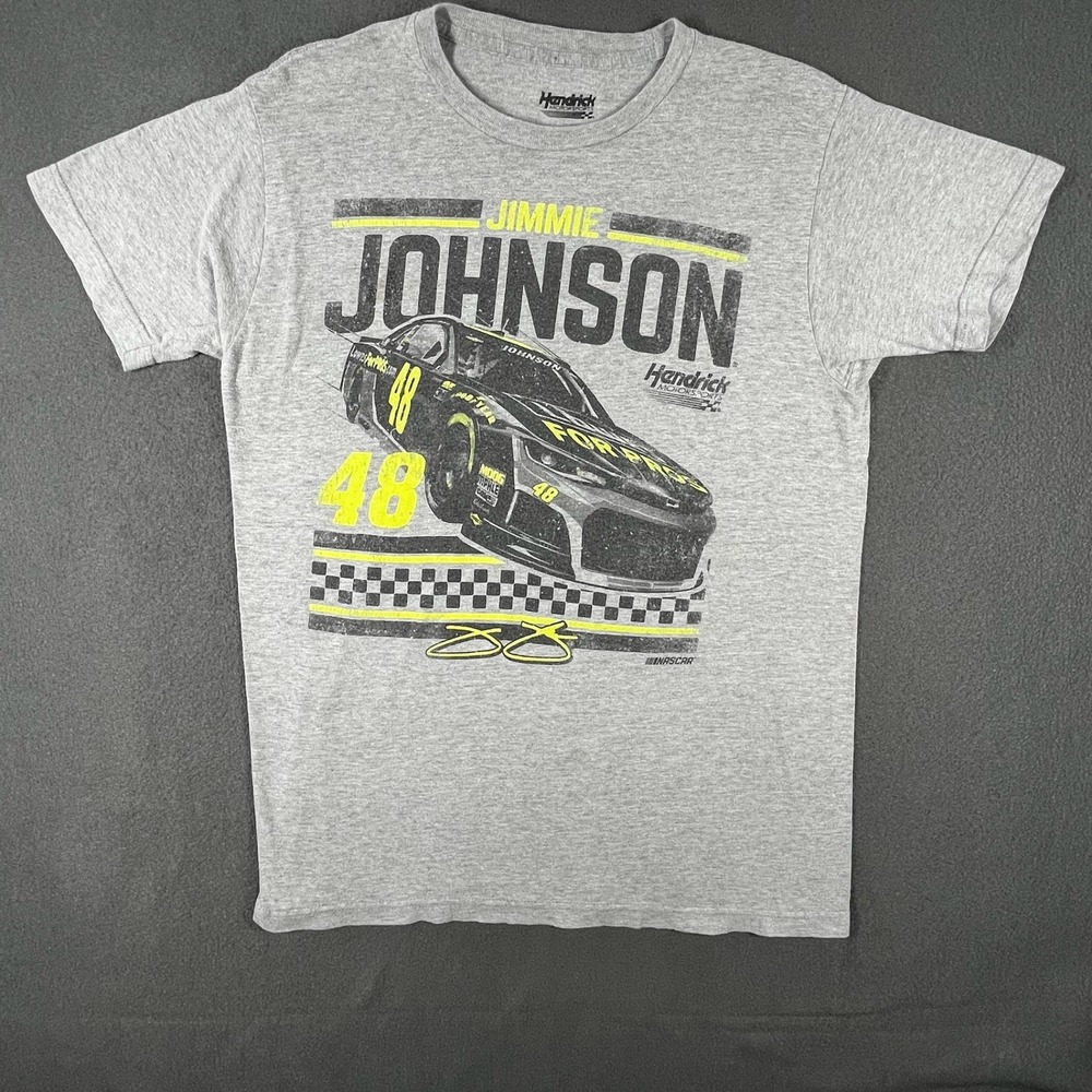 Jimmie Johnson Gray NASCAR Hendrick Motorsports Racing T-Shirt